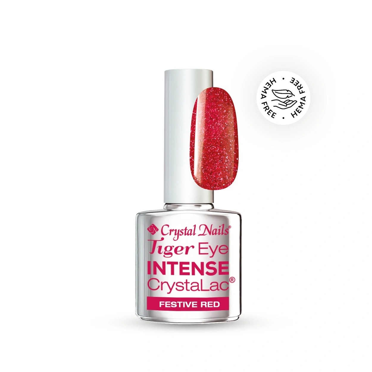 Crystal Nails Tiger Eye Intense CrystaLac - Festive Red 4ml főképe